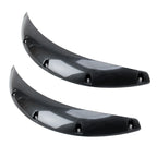 2 PCS 58cm Car Stickers Rubber Large Round Arc Strips Universal Fender Flares Wheel Eyebrow Decal Sticker Eyebrow Car-covers Black Striped Round Arc Strips, 58cm