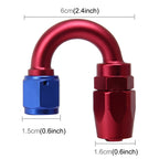 Pipe Joints 180 Degree Swivel Oil Fuel Fitting Adaptor Oil Cooler Hose Fitting Aluminum Alloy AN6 Curved Fitting Car Auto Accessories, 180 Degree AN6
