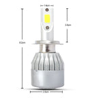 2 PCS H7 18W 1800 LM 8000K IP68 Casnbus Constant Current Car LED Headlight with 2 COB Lamps, DC 9-36V, H7