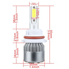 2 PCS 9007 18W 1800 LM 6000K IP68 Casnbus Constant Current Car LED Headlight with 2 COB Lamps, DC 9-36V, 9007