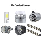 2 PCS 9007 18W 1800 LM 6000K IP68 Casnbus Constant Current Car LED Headlight with 2 COB Lamps, DC 9-36V, 9007