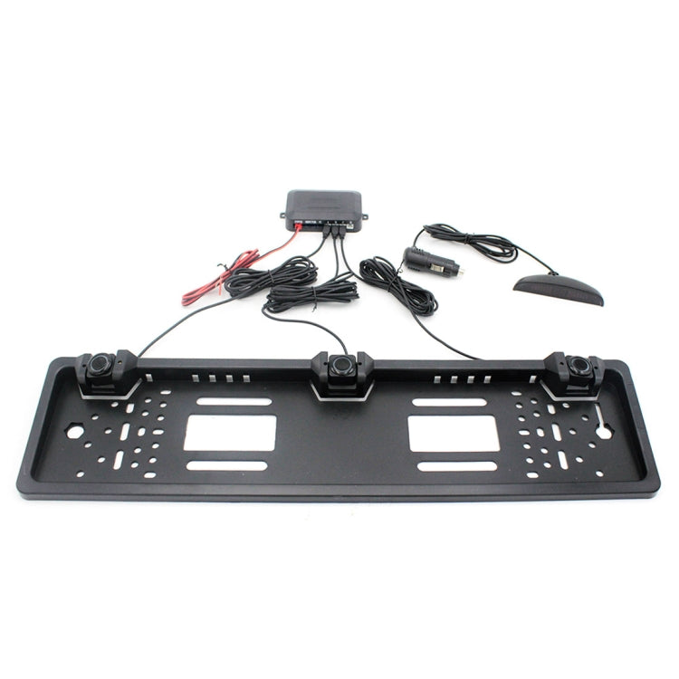 PZ300L-W Wireless Europe Car License Plate Frame Parking Sensors Reversing Radar with 3 Radar Detector, PZ300L-W