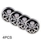 4 PCS Car-Styling Skull Pattern Wheel Hub Decorative Sticker, Diameter: 5.8cm, Skull Pattern