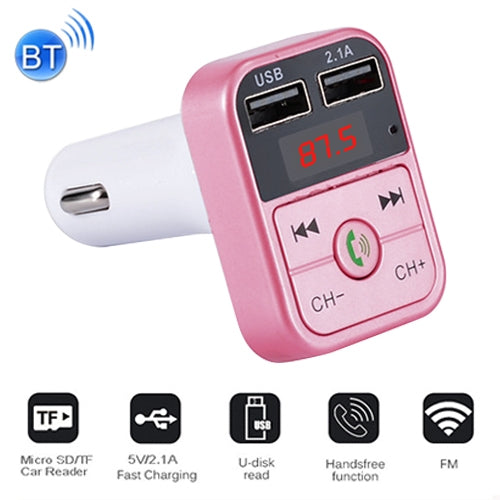B2 Dual USB Charging Bluetooth FM Transmitter MP3 Music Player Car Kit, Support Hands-Free Call  & TF Card & U Disk, B2 (Gold), B2 (Rose Gold), B2 (Silver), B2 (Black), B2 (Pink)