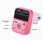 B2 Dual USB Charging Bluetooth FM Transmitter MP3 Music Player Car Kit, Support Hands-Free Call  & TF Card & U Disk, B2 (Gold), B2 (Rose Gold), B2 (Silver), B2 (Black), B2 (Pink)