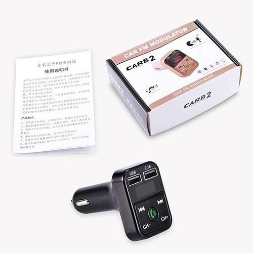 B2 Dual USB Charging Bluetooth FM Transmitter MP3 Music Player Car Kit, Support Hands-Free Call  & TF Card & U Disk, B2 (Gold), B2 (Rose Gold), B2 (Silver), B2 (Black), B2 (Pink)