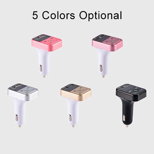 B2 Dual USB Charging Bluetooth FM Transmitter MP3 Music Player Car Kit, Support Hands-Free Call  & TF Card & U Disk, B2 (Gold), B2 (Rose Gold), B2 (Silver), B2 (Black), B2 (Pink)