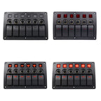 3Pin 6 Way Switches Combination Switch Panel with Light and Projector Lens for Car RV Marine Boat, 3Pin 6 Way