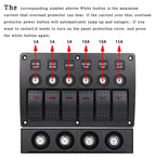 3Pin 6 Way Switches Combination Switch Panel with Light and Projector Lens for Car RV Marine Boat, 3Pin 6 Way