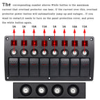 3Pin 8 Way Switches Combination Switch Panel with Light and Projector Lens for Car RV Marine Boat, 3Pin 8 Way