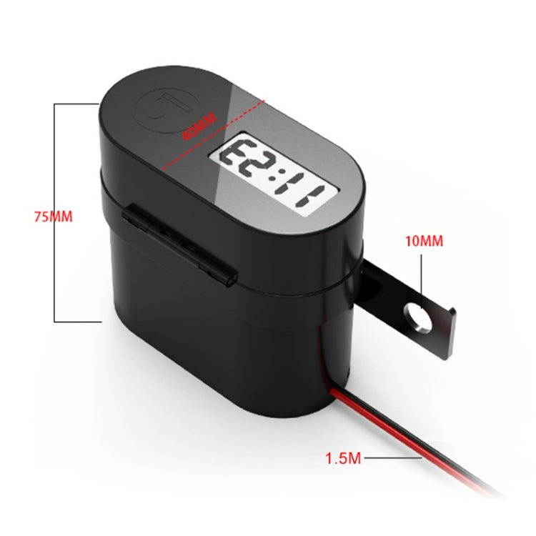 3A Motorcycle Multi-functional Cigarette Lighter Socket Voltmeter + Cigarette Lighter Socket + Dual USB, Voltmeter + Cigarette Lighter Socket + Dual USB