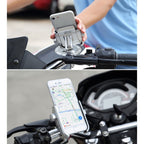Motorcycle Handlebar Aluminum Alloy Phone Bracket, Suitable for 4-6 inch Device, Handlebar Aluminum Alloy