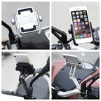 Motorcycle Rear View Mirror Aluminum Alloy Phone Bracket, Suitable for 4-6 inch Device, Rear View Mirror