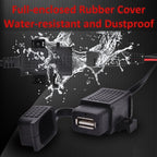 Motorcycle 5V 2.1A Waterproof USB Charger Kit SAE to USB Adapter, with Extension Harness, SAE to USB Adapter