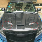 A Pair Car Modified Hood Lock General Racing Car Cover Lock with Keys, with Keys(Black)