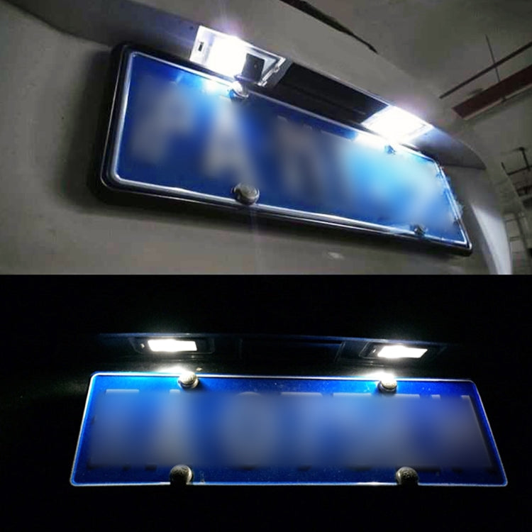 2 PCS DC 12V 3W 150LM 6000K LED License Plate Light 18LEDs SMD-3528 Bulbs Lamps for Ford Mustang 2010-2014, For Ford Mustang 2010-2014