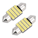 2 PCS 31mm DC12V / 1.2W / 6000K / 80LM 28LEDs SMD-3014 Car License Plate Light / Dome Light, with Decoder, 31mm