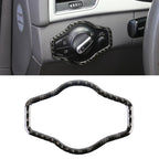 Car Carbon Fiber Headlight Switch Button Decorative Sticker for Audi A4L / A5 / Q5 2009-2016, Headlight Switch Button