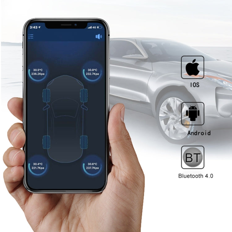 V11B Car Smart Multi-functional Tire Air Pressure Inflator Gauge Vehicle Tester Inflation Monitoring, Support Bluetooth 4.0, V11B