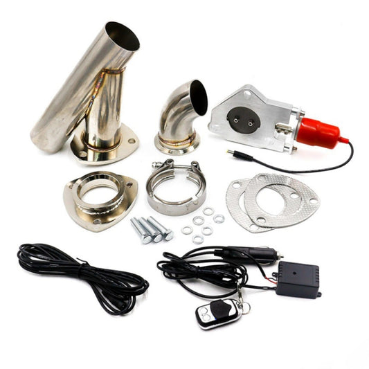 CNSPEED Stainless Steel Car Remote Control Electric Exhaust Valve Pipe Set, Size: 2.25 inch, Size: 2.25 inch