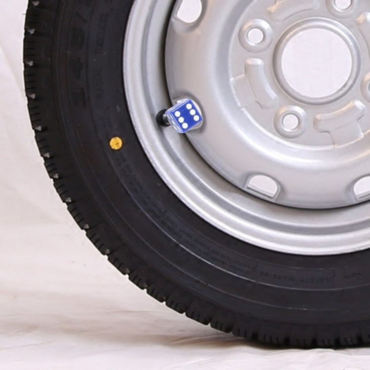 4 PCS Plastic Plated Dice Shape Universal Tire Valve Stem Cap, Dice Shape  6, Dice Shape 6
