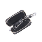 Universal Leather Flash Powder Texture Waist Hanging Zipper Wallets Key Holder Bag (No Include Key), Flash Powder Texture Black