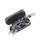 Universal Leather Flash Powder Texture Waist Hanging Zipper Wallets Key Holder Bag (No Include Key), Flash Powder Texture Black
