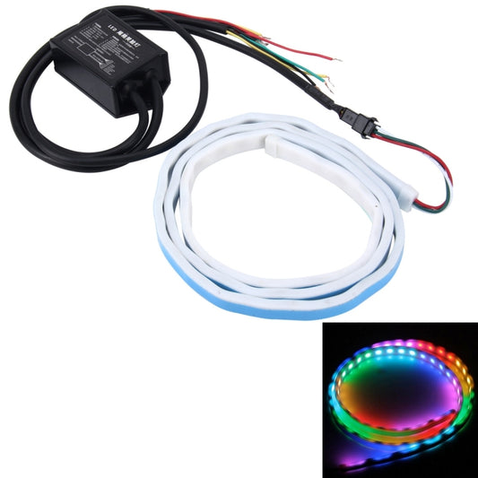 1.2m Car Auto Waterproof Universal Rear Colorful Flowing Light Tail Box Lights Red Light Brake Light Yellow Light Turn Signal Light LED Lamp Strip Tail Decoration, DC 9-30V, 1.2m