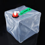10L Outdoor Transparent PVC Foldable Water Bag Container with ON/OFF Switch, 10L with ON/OFF Switch