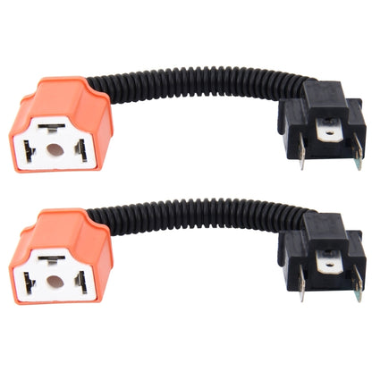 2 PCS H4 Car HID Xenon Headlight Male to Female Conversion Cable with Ceramic Adapter Socket, H4