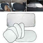 6 in 1 Summer Accessories Coated Silver Car Sun Shade Cloth Set, 6 in 1