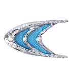 2 PCS Car Plastic Decorative Sticker, Size: 10.0 x 5.0cm(Silver + Blue), JM-625