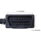 Car Auto 16Pin OBDII Charging Cable Mini 5 Pin USB Power Adapter with Switch Button for GPS Tablet E-dog Phone, Cable Length: 3.4m, OBDII