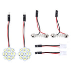 2 PCS 3W 200 LM 6000K Flower Shape Car Auto Interior Doom Reading Light with 12 SMD-5630 LED Lamps Bicuspid and T10 Adapter Cable, DC 12V, Flower Shape Reading Light