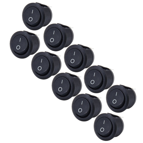10 PCS Car Auto Universal DIY 3 Pin Round Cap OFF- ON Push Button, 3 Pin