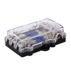 Car Auto 60A 1 in 3 Ways Glass Fuse Holder Blade Fuse Holder for Car Audio Amplifier, 1 in 3