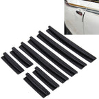 FR JG-031 8 PCS Rubber Car Side Door Edge Protection Guards Cover Trims Stickers, Black, Transparent, White