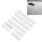 FR JG-031 8 PCS Rubber Car Side Door Edge Protection Guards Cover Trims Stickers, White, Black, Transparent