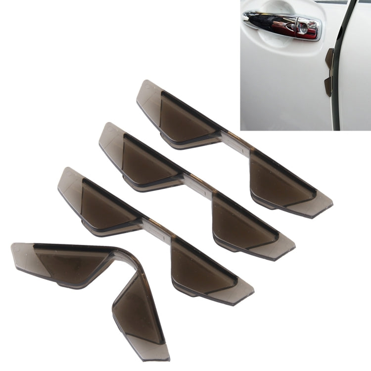 3R 3R-2107 4 PCS Rubber Car Side Door Edge Free Bending Protection Guards Cover Trims Stickers, Coffee, Transparent