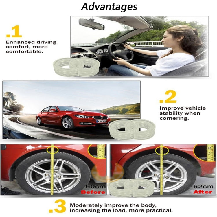 2 PCS Car Auto D Type Shock Absorber Spring Bumper Power Cushion Buffer, Spring Spacing: 22mm, Colloid Height: 43mm, D  Type（Spring Spacing: 22mm, Height: 43mm）
