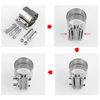 2.25 inch Car Turbo Exhaust Downpipe Stainless Steel Lap Joint Band Clamp, 2.25 inch