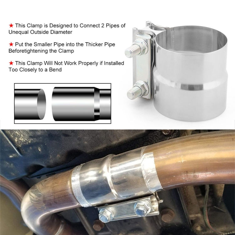 3 inch Car Turbo Exhaust Downpipe Stainless Steel Lap Joint Band Clamp, 3 inch