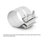 4 inch Car Turbo Exhaust Downpipe Stainless Steel Lap Joint Band Clamp, 4 inch