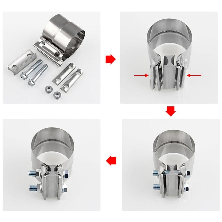 4 inch Car Turbo Exhaust Downpipe Stainless Steel Lap Joint Band Clamp, 4 inch