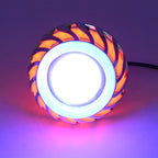 Motorcycle 30W DC 12V-85V LED Headlight Lens Built-in Whirlwind Double Aperture Angle Eyes + Devil Eye, Red Light (Whirlwind), Pink Light (Whirlwind), Blue Light (Whirlwind)