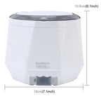 OUSHIBA Car Auto C3 Mini Multi-function Rice Cooker 12V 1.3L Volume for Rice Soup Noodles Vegetable Dessert, White, Green