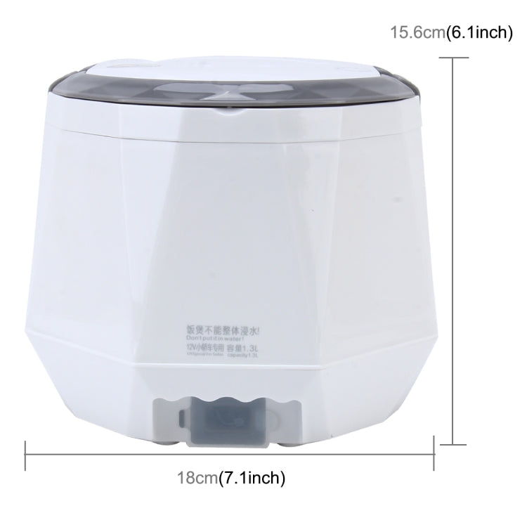 OUSHIBA Car Auto C3 Mini Multi-function Rice Cooker 12V 1.3L Volume for Rice Soup Noodles Vegetable Dessert, White, Green