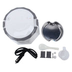 OUSHIBA Car Auto C3 Mini Multi-function Rice Cooker 12V 1.3L Volume for Rice Soup Noodles Vegetable Dessert, White, Green