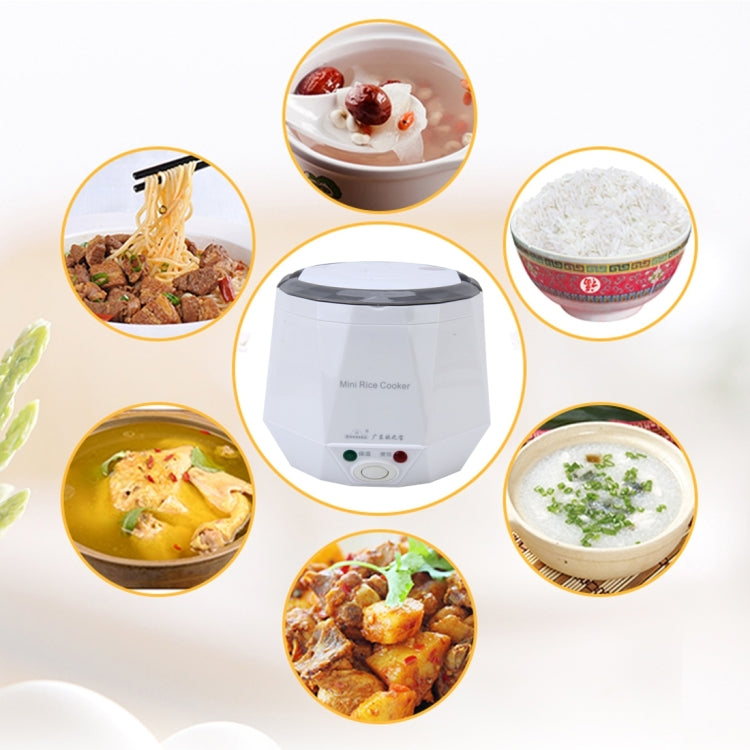 OUSHIBA Car Auto C3 Mini Multi-function Rice Cooker 12V 1.3L Volume for Rice Soup Noodles Vegetable Dessert, White, Green
