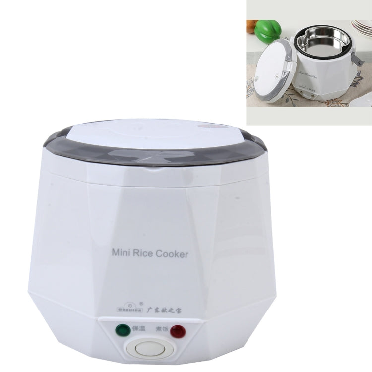 OUSHIBA Car Auto C3 Mini Multi-function Rice Cooker 12V 1.3L Volume for Rice Soup Noodles Vegetable Dessert, White, Green